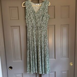 Leota Black and White Midi Dress